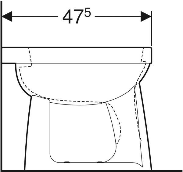 Geberit 300 Basic 95 staand toilet vlakspoel AO wit