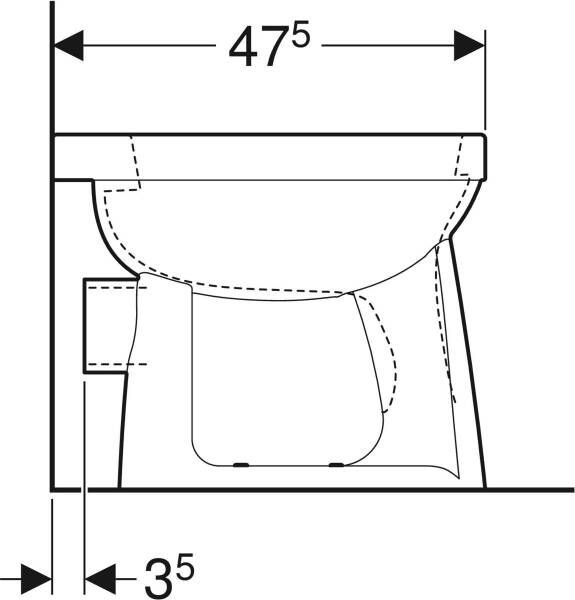 Geberit 300 Basic 95 staand toilet vlakspoel PK wit