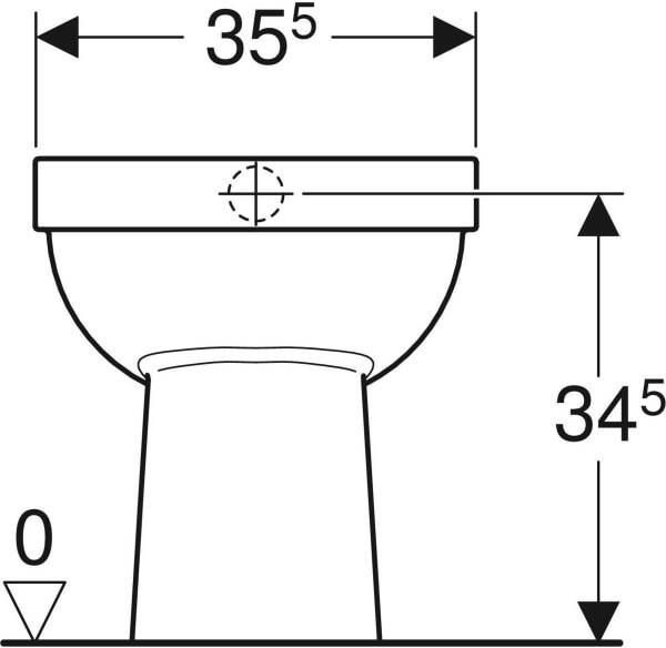 Geberit 300 Basic 96 staand toilet vlakspoel AO wit