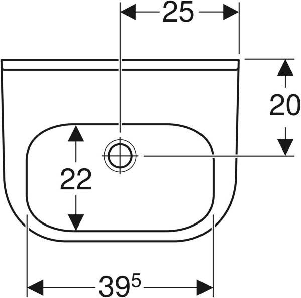 Geberit 300 Basic fontein 50x38cm zonder kraangat zonder overloop wit