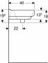 GEBERIT 300 Basic Wastafel 1x waskom kraangat midden overloop keramiek 600 x 400 x 195mm (BxDxH) wit (compact) - Thumbnail 3