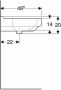 GEBERIT 300 Basic Arco Wastafel 1x waskom kraangat midden overloop keramiek 600 x 490 x 195mm(BxDxH ) wit - Thumbnail 3