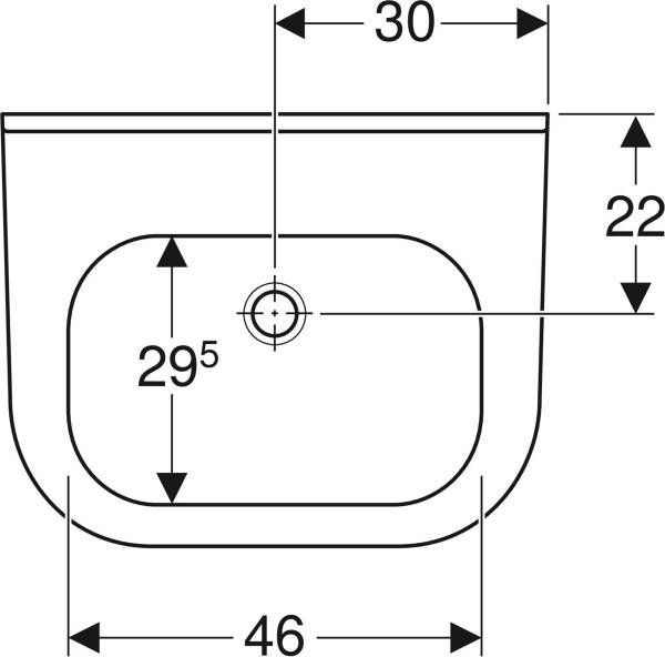 Geberit 300 Basic wastafel 60x47 5cm zonder kraangat zonder overloop wit