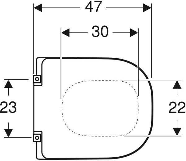 Geberit 300 Comfort Square closetzitting wit