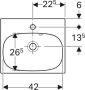 GEBERIT Acanto Fontein 1x waskom kraangat midden overloop keramiek 450 x 382 x 168mm (BxDxH) wit - Thumbnail 4