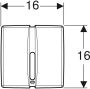 Geberit Basic urinoir stuursysteem batterijvoeding 16x16cm met infrarood voor frontbediening mat verchroomd 115804465 - Thumbnail 4