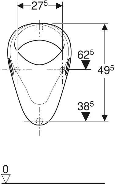 Geberit Bastia urinoir boveninlaat wit