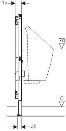Geberit Duofix urinoirelement 112-130cm universeel voor opbouwdrukspoelers