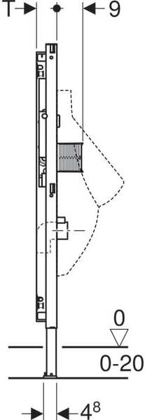 Geberit Duofix urinoirelement 112–130 cm universeel voor urinoir stuursysteem verborgen montage