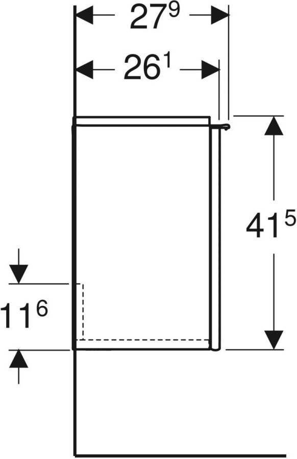 Geberit Icon fonteinonderkast 37cm linksdraaiend eiken