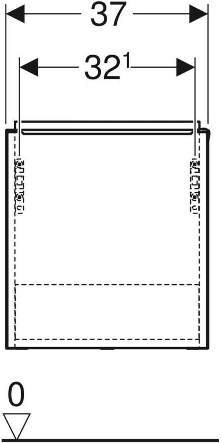 Geberit Icon fonteinonderkast 37cm linksdraaiend hoogglans wit greep wit
