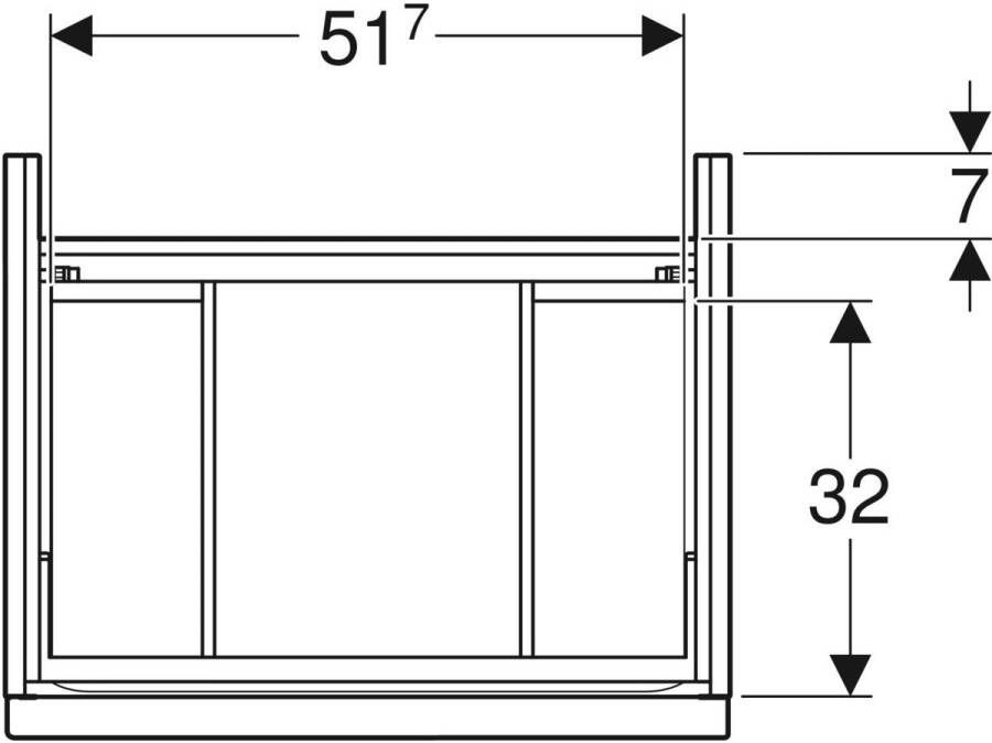 Geberit Icon onderkast 59x46cm 2 laden hoogglans wit greep wit