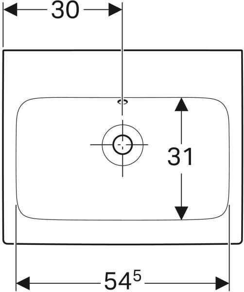 Geberit iCon wastafel 60x48 5cm zonder kraangat met overloop wit