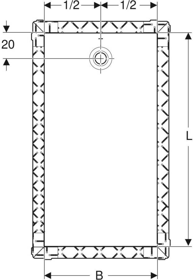 Geberit Olona douchevloer 120x100cm mat wit