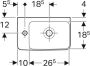 GEBERIT Renova Compact Wastafel 1x waskom kraangat links overloop keramiek 400 x 250 x 150mm(BxDxH ) wit - Thumbnail 2