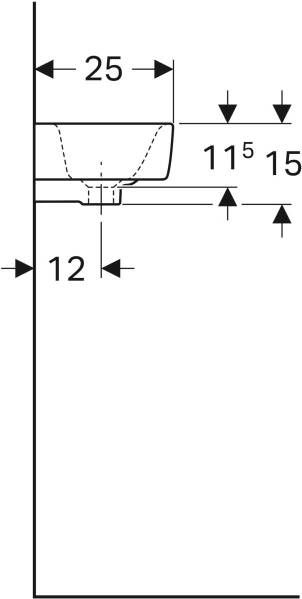 Geberit Renova Compact fontein 40x25cm kraangat rechts Keratect wit