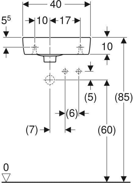 Geberit Renova Compact fontein 40x25cm kraangat rechts Keratect wit