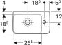 GEBERIT Renova Compact Fontein 1x waskom kraangat rechts overloop keramiek 400 x 250 x 150mm (BxDxH) wit - Thumbnail 2