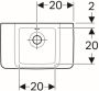 Geberit Renova Compact fontein 40x25cm zonder kraangat met overloop wit - Thumbnail 2