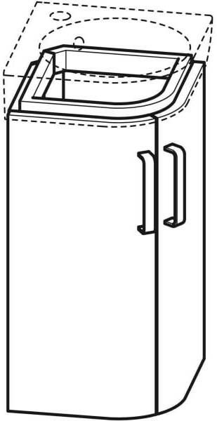 Geberit Renova Compact fonteinonderkast 2 deuren 42 5cm hoogglans lichtgrijs