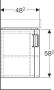 Geberit Renova Compact onderkast voor hoekwastafel 69cm 2 deuren hoogglans grijs - Thumbnail 5
