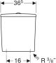 GEBERIT Renova Opbouwspoelreservoir drukknop met onderinlaat 355 x 364 x 163mm(HxBxD ) wit - Thumbnail 3