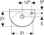 Geberit Renova fontein 36 cm kraangat rechts met overloop KeraTect wit - Thumbnail 3