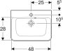 Geberit Renova Plan Fontein 50x38x16 5 cm 1 Kraangat Met Overloop Wit - Thumbnail 3