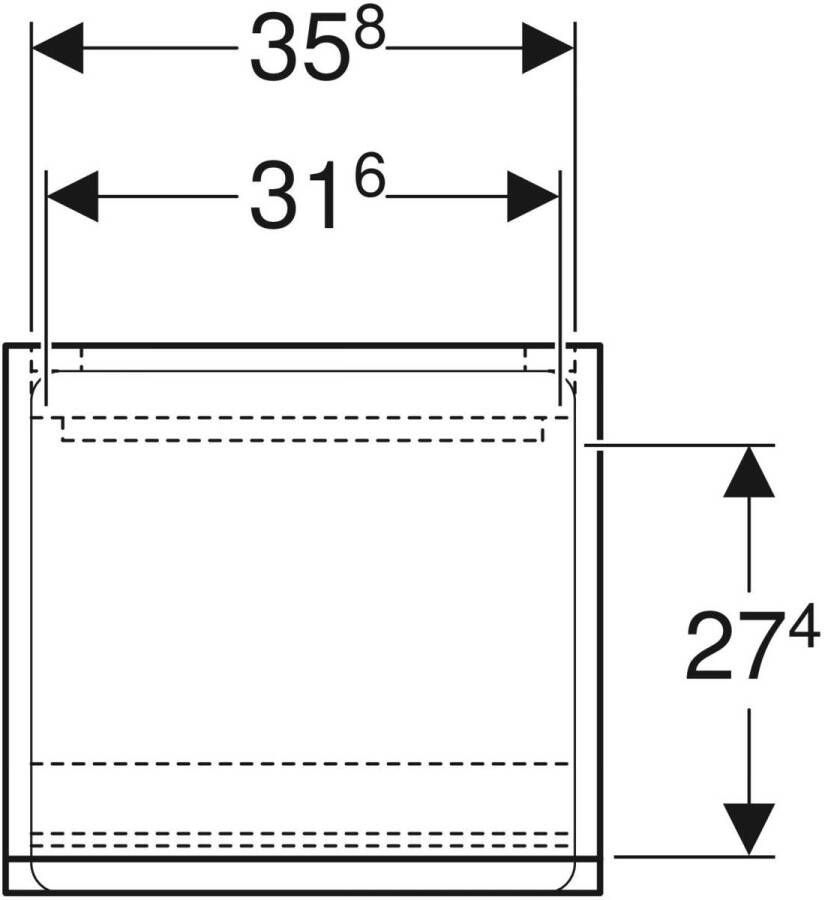 Geberit Renova Plan halfhoge kast 105cm noten hickory