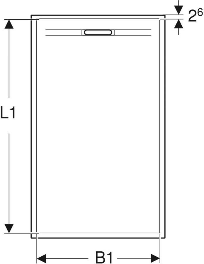 Geberit Sestra douchevloer 100x70cm wit-leisteen