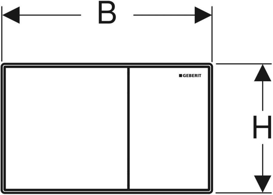Geberit Sigma60 bedieningsplaat voor 2-toets spoeling vlak geïntegreerd toetsen: witdesignstroken: spiegelendframe: glansverchroomd