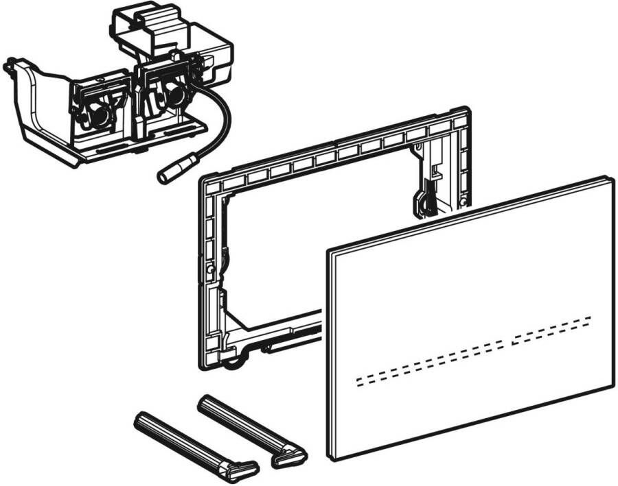 Geberit Sigma80 bedieningsplaat elektronisch voor Sigma 12cm spiegelglas