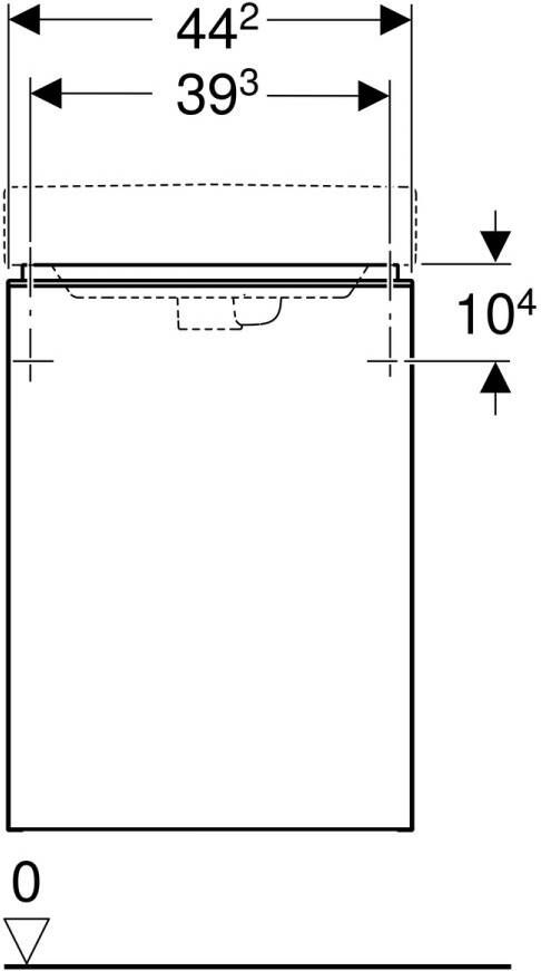 Geberit Smyle Square fonteinonderkast 44 2cm linksdraaiend mat lava