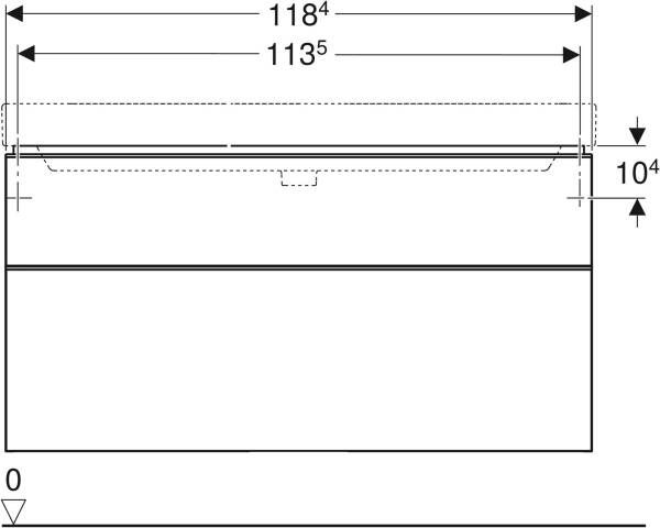 Geberit Smyle Square onderkast 118 4cm hoogglans wit