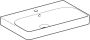 GEBERIT Smyle Wastafel vierkant 1x waskom kraangat midden overloop keramiek 750 x 480 x 165mm (BxDxH) wit - Thumbnail 2