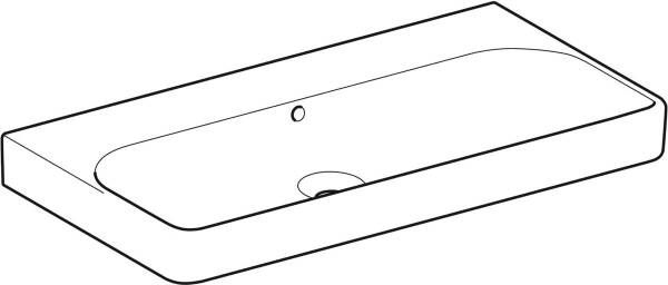Geberit Smyle Square wastafel 90x48cm zonder kraangat wit