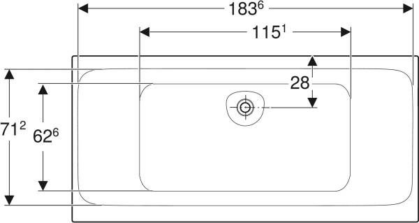 Geberit Tawa duobad rechthoekig 190x90cm wit