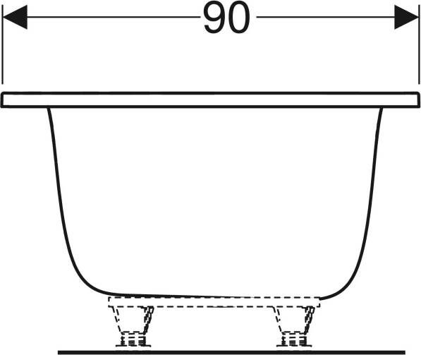 Geberit Tawa duobad rechthoekig 190x90cm wit