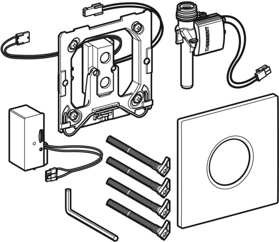 Geberit Type 01 urinoir bedieningsplaat easy-to-clean elektronisch netvoeding mat-chroom