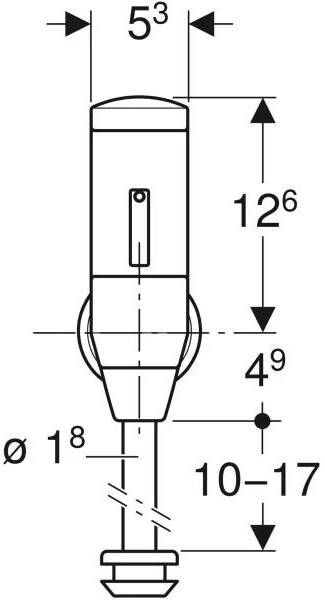 Geberit urinoirspoeler met elektronische spoelactivering batterijvoeding chroom