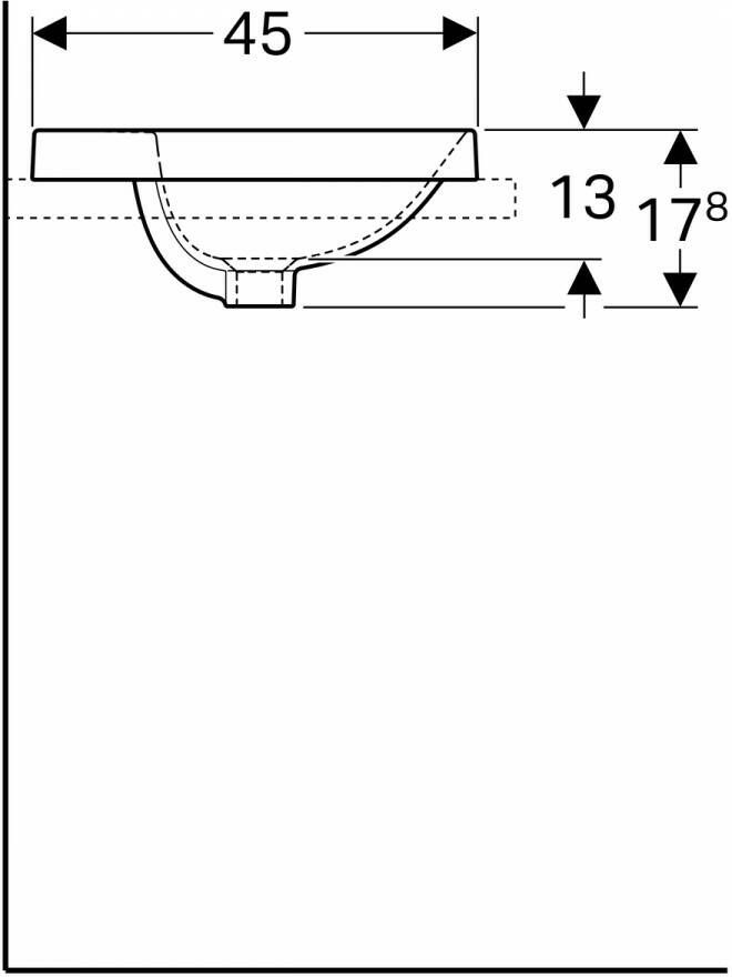 Geberit Variform opbouwwastafel ellips 60x45cm zonder overloop wit