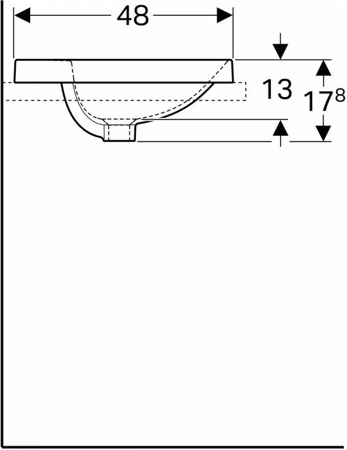 Geberit Variform opbouwwastafel ovaal 60x48cm zonder overloop wit