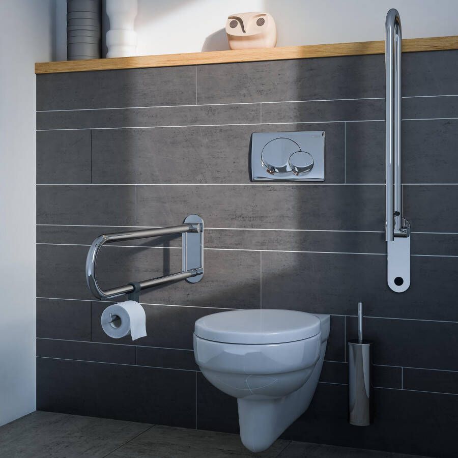 Geesa Comfort & Safety closetrolhouder voor toiletbeugel chroom