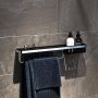 GEESA Frame Korf en zwart planchet met handdoekhouder verchroomd 9188540206630 - Thumbnail 3