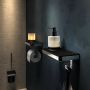 Geesa Frame Zeepdispenser met planchet en handdoekhaak Zwart Chroom 9188160206 - Thumbnail 4