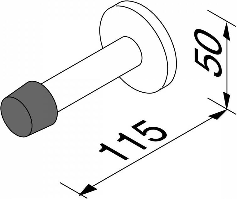 Geesa Hotel deurstop wandmodel 11 cm rvs geborsteld