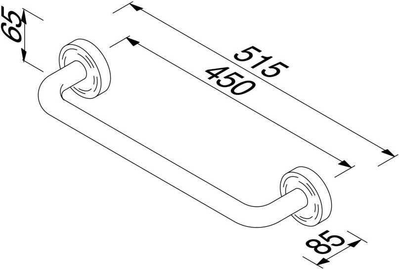 Geesa Luna wandhanddoekrek 45cm dikte 24mm chroom