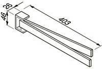 Geesa Modern Art 2 armen handdoekhouder 40 cm chroom