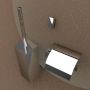 Geesa Modern Art Toiletaccessoireset Toiletborstel met houder Toiletrolhouder met klep Handdoekhaak Chroom 91350002115 - Thumbnail 3