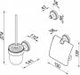 Geesa Naxos Toiletaccessoireset Toiletborstel met houder Toiletrolhouder met klep Handdoekhaak Chroom 916200-02-115 - Thumbnail 5